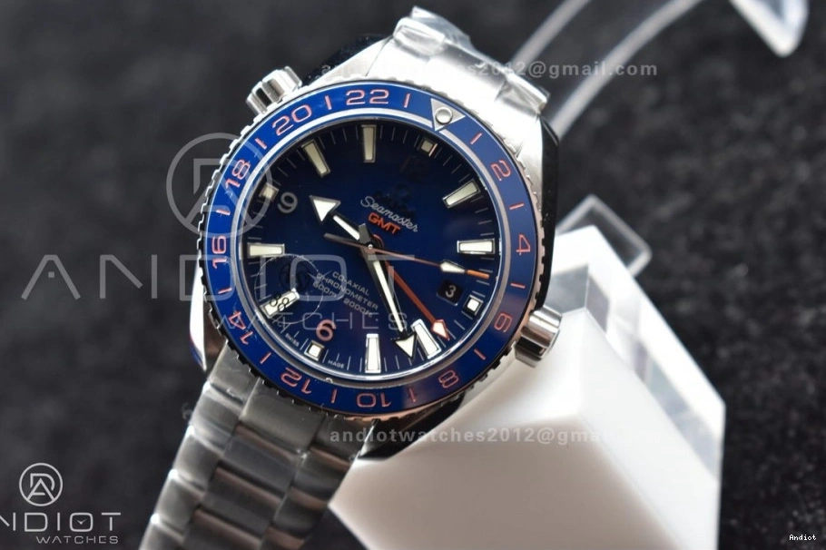Clone Planet A8605 Super VSF GMT Best Bracelet Edition 1:1 600M Blue SS 43.5mm Blue Co-Axial Dial Bezel Ocean Ceramic on 1227